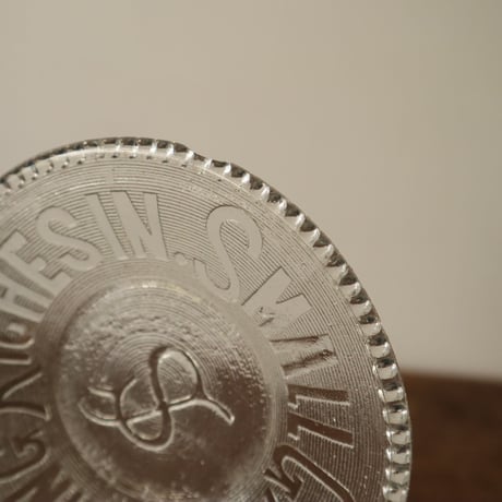 プレスガラス  SMALL GAINS BRING RICHES IN. 明治～大正 / ie22_334