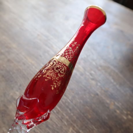 金彩色グラス 花瓶 一輪挿し / ie22_386