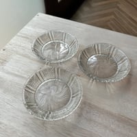 レトロデザインガラスの小皿 3枚セット クリア