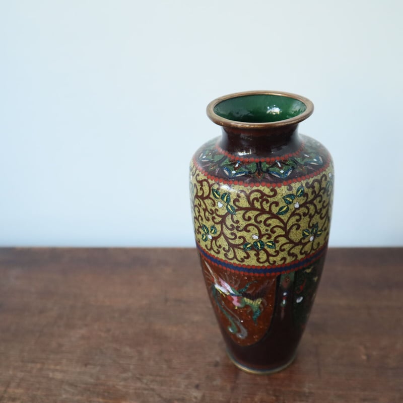 古い 七宝 花瓶 帝国競馬協会 記念品 / ie22_319 | 古道具