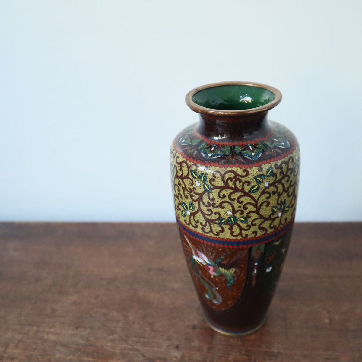 古い 七宝 花瓶 帝国競馬協会 記念品 / ie22_319 | 古道具 イエノコモノ