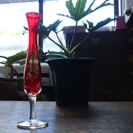 金彩色グラス 花瓶 一輪挿し / ie22_386