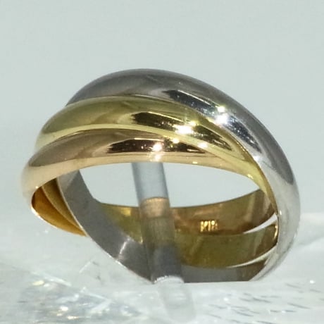 K18 / Pt900 三連リング 3.0mm