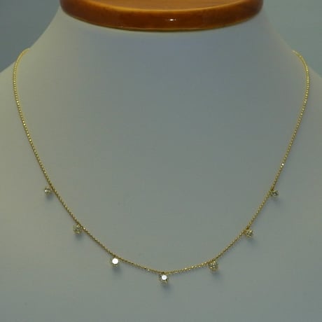 K18 ダイヤモンド 7ストーンステーションネックレス 1.0ct