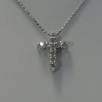 プラチナ　クロス　ペンダントネックレス　0.3ct