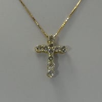 K18 ダイヤモンド　クロス　ペンダントネックレス　1.00ct