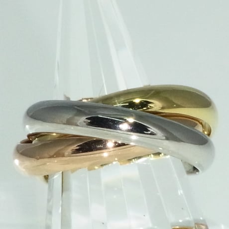 K18 / Pt900 三連リング 4mm