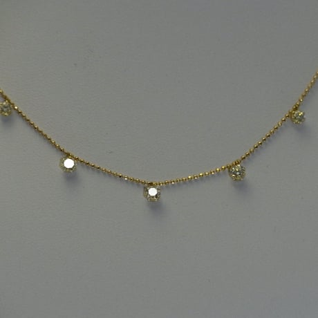 K18 ダイヤモンド 7ストーンステーションネックレス 1.0ct