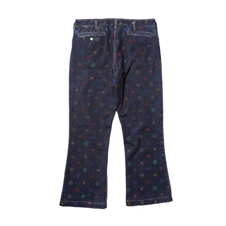 【 IMPRESTORE 】Barnes.FW - Flower Pattern Denim Frisco Flared Pants ( VINTAGE WASH )