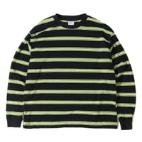 【 WALLA WALLA SPORT 】STRIPE L/S TEE ( BLACK × GREEN )