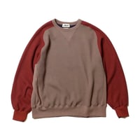 【 IMPRESTORE × Nasngwam 】Joe - GOKU Warm Fleece F.Crew ( BEIGE × RENGA )