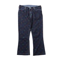 【 IMPRESTORE 】Barnes.FW - Flower Pattern Denim Frisco Flared Pants ( VINTAGE WASH )