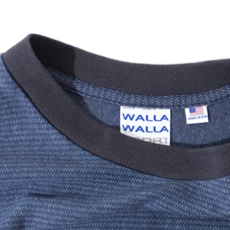 【 WALLA WALLA SPORT 】U.S. MADE JACQUARD STRIPE TEE ( NAVY )