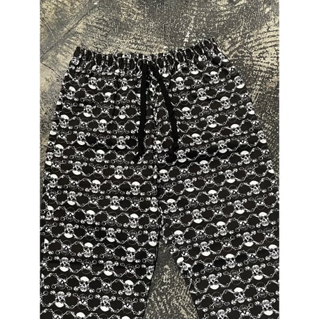 【 LIFE’S A BEACH 】“SKULLS” PANTS ( BLACK × WHITE )