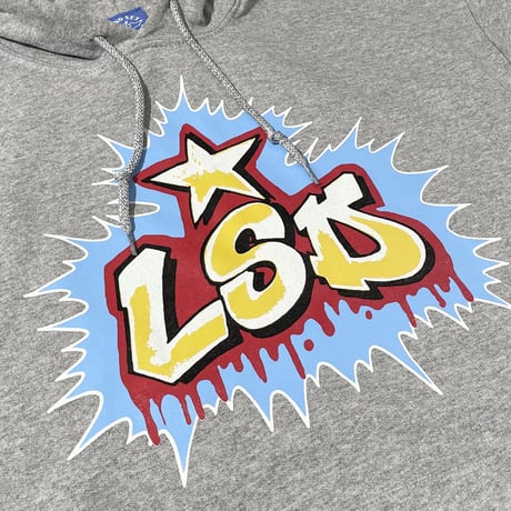 【 LONG SET ORIGINAL 】LSD-069 "DOWN BY LAW" P/O HOODIE ( HEATHER GREY )