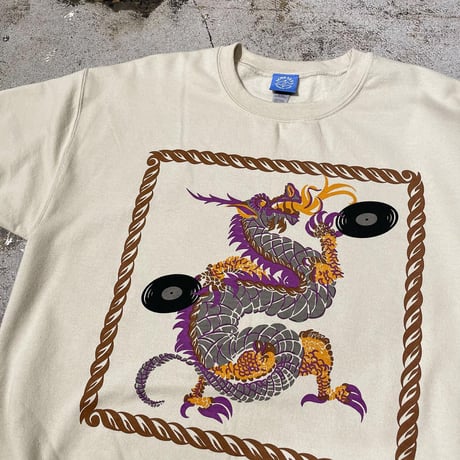 【 LONG SET ORIGINAL 】LSD-101 "CHINA DRAGON" C/N SWEAT ( SAND )