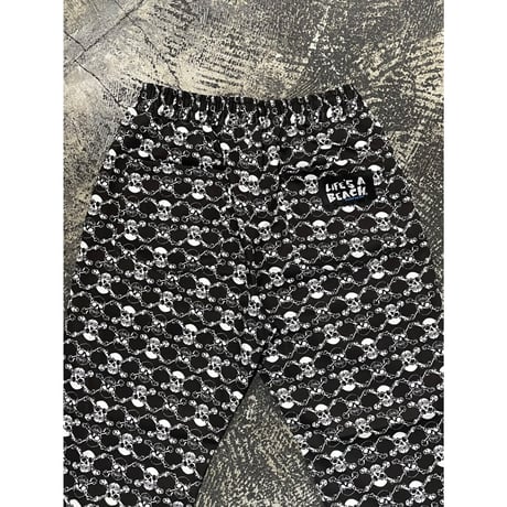 【 LIFE’S A BEACH 】“SKULLS” PANTS ( BLACK × WHITE )