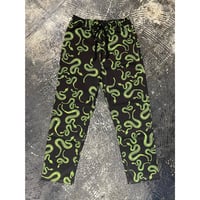 【 LIFE’S A BEACH 】“SNAKE” PANTS ( BLACK × GREEN )
