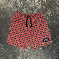 【 LIFE’S A BEACH 】“CROSS” SHORTS ( RED × BLACK )