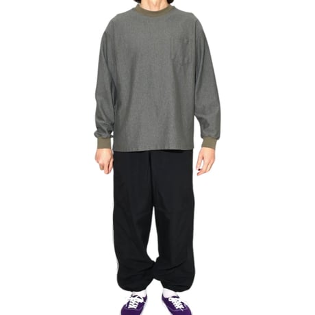 【 WALLA WALLA SPORT 】U.S. MADE JACQUARD STRIPE POCKET TEE ( OLIVE )