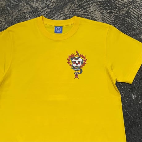 【 LONG SET × SCUMBOY 】LSD-130 "SKULL & SNAKE" S/S T-SHIRT ( YELLOW )