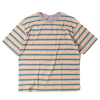 【 WALLA WALLA SPORT 】STRIPE S/S TEE ( BEIGE × BLUE )