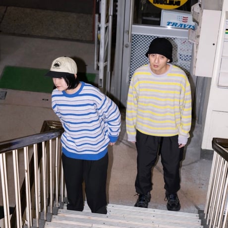 【 NOTHING × Moloch 】Striped Knit Emptiness ( Void Blue )