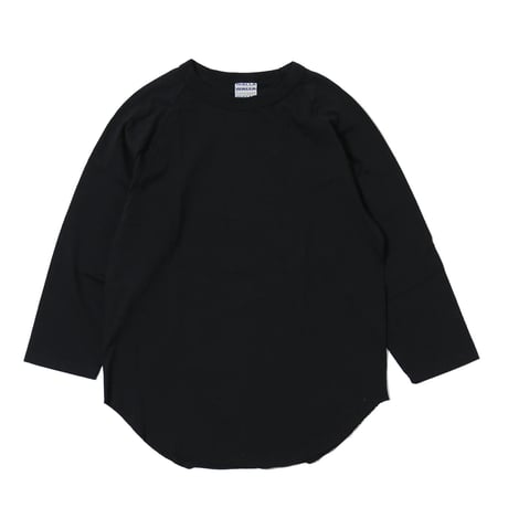 【 WALLA WALLA SPORT 】3/4 BASEBALL TEE ( BLACK )