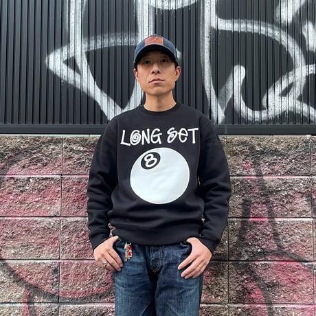 【 LONG SET ORIGINAL 】LSD-121 LONG SET 12th ANNIV. CREWNECK SWEAT ( BLACK )