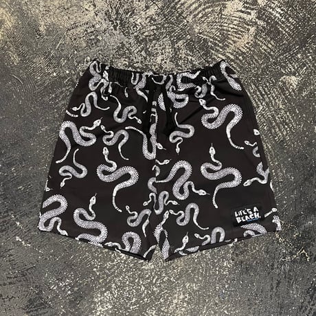 【 LIFE’S A BEACH 】“SNAKE” SHORTS ( BLACK × WHITE )