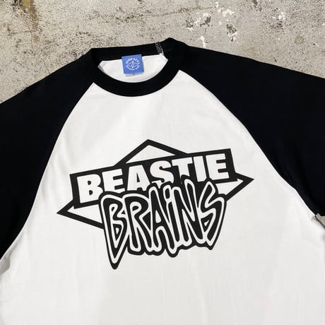 【 LONG SET ORIGINAL 】LSD-105 OFFICIAL BOOTLEG “BEASTIE BRAINS” RAGLAN L/S T-SHIRT ( BLACK × WHITE )