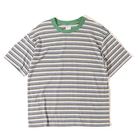 【 WALLA WALLA SPORT 】STRIPE S/S TEE ( H.GREY × NAVY )