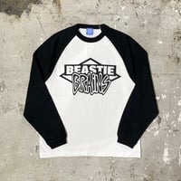 【 LONG SET ORIGINAL 】LSD-105 OFFICIAL BOOTLEG “BEASTIE BRAINS” RAGLAN L/S T-SHIRT ( BLACK × WHITE )