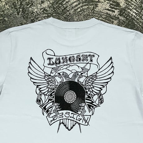 【 LONG SET ORIGINAL 】LSD-135 "TWO HEADED SWALLOW" S/S T-SHIRT ( LIGHT BLUE )