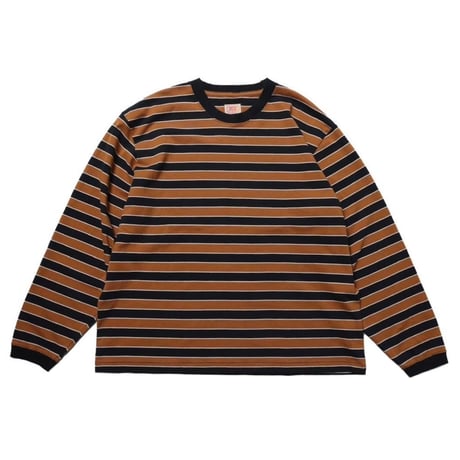 【 IMPRESTORE 】Marron - Border Rib Long Tee ( JACK DANIEL’S )