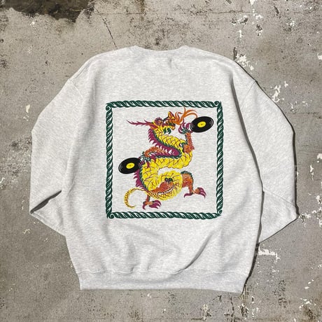 【 LONG SET ORIGINAL 】LSD-101 "CHINA DRAGON" C/N SWEAT ( ASH )