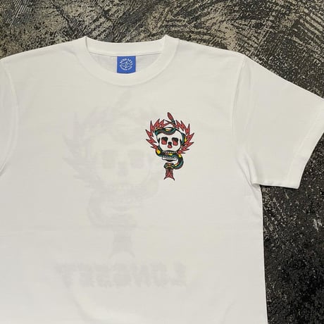 【 LONG SET × SCUMBOY 】LSD-130 "SKULL & SNAKE" S/S T-SHIRT ( WHITE )
