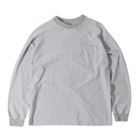 【 WALLA WALLA SPORT 】U.S. MADE JACQUARD STRIPE POCKET TEE ( GREY )