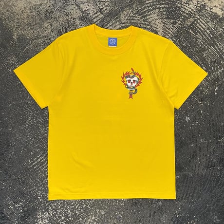 【 LONG SET × SCUMBOY 】LSD-130 "SKULL & SNAKE" S/S T-SHIRT ( YELLOW )