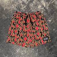 【 LIFE’S A BEACH 】“FLAME” SHORTS ( BLACK × ORANGE )
