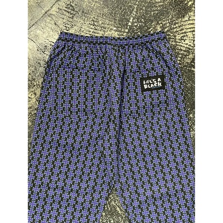 【 LIFE’S A BEACH 】“CROSS” PANTS ( BLACK × PURPLE )