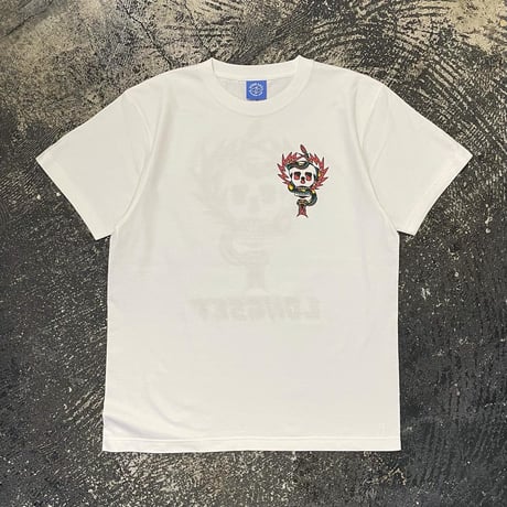 【 LONG SET × SCUMBOY 】LSD-130 "SKULL & SNAKE" S/S T-SHIRT ( WHITE )