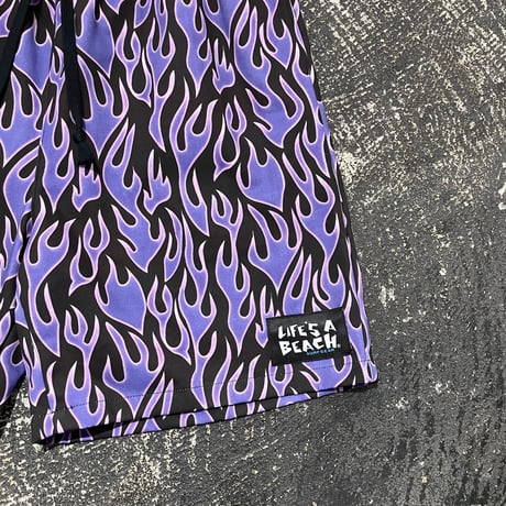 【 LIFE’S A BEACH 】“FLAME” SHORTS ( BLACK × PURPLE )