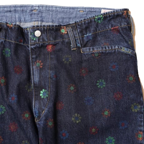 【 IMPRESTORE 】Barnes.FW - Flower Pattern Denim Frisco Flared Pants ( VINTAGE WASH )