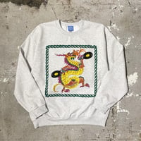 【 LONG SET ORIGINAL 】LSD-101 "CHINA DRAGON" C/N SWEAT ( ASH )