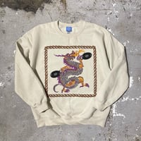 【 LONG SET ORIGINAL 】LSD-101 "CHINA DRAGON" C/N SWEAT ( SAND )