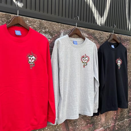 【 LONG SET × SCUMBOY 】LSD-137 "SKULL & SNAKE" L/S T-SHIRT ( 全3色 )