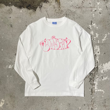 【 LONG SET ORIGINAL 】LSD-92 “THROW-UP” L/S T-SHIRT ( WHITE )