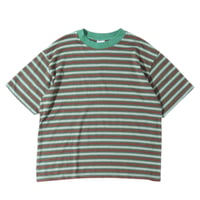 【 WALLA WALLA SPORT 】STRIPE S/S TEE ( BROWN × GREEN )