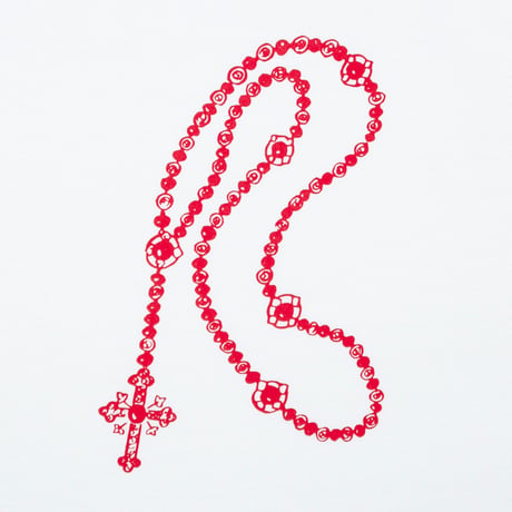【 Moloch × Tsutomu Date 】A SECULAR ROSARY Tee ( WHITE )